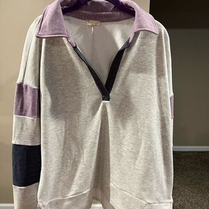 Hem & Thread Gray and Purple Women's Top